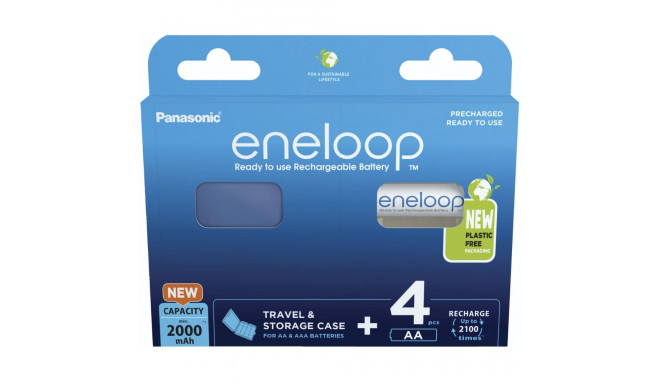 1x4 Panasonic Eneloop Mignon AA 2000mAh + akukarp BK-3MCDEC4BE