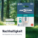1x2 Ansmann maxE NiMH taaslaetavat akut Micro AAA 800 mAh DECT telefonile