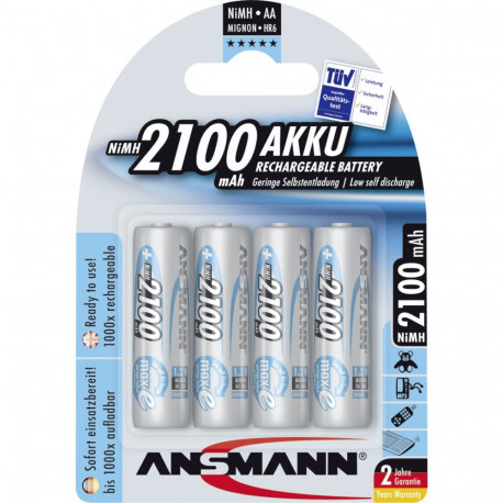 1x4 Ansmann maxE NiMH laetav aku Mignon AA 2100 mAh 5035052