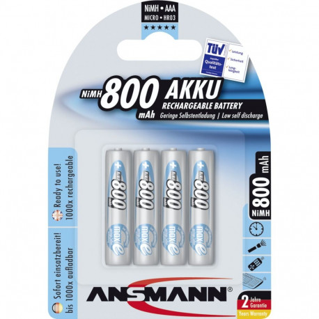 1x4 Ansmann maxE NiMH laetav aku Micro AAA 800 mAh 5035042