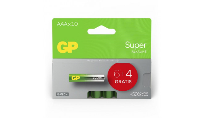 6+4 GP Super Alkaline 1,5V AAA Micro LR03 GPSUP24A997C10