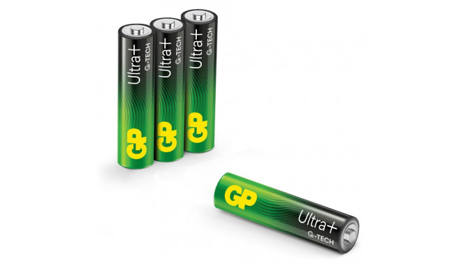 1x4 GP ULTRA PLUS leelispatarei 1,5V AAA Micro LR03 03024AUPETA-B4