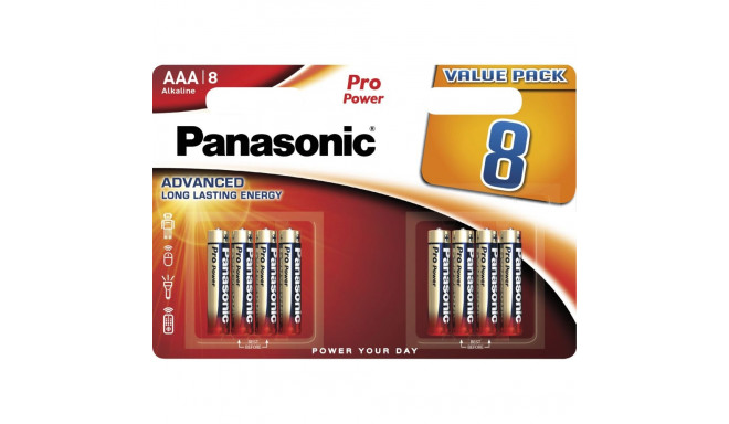 1x8 Panasonic Pro Power LR 03 micro AAA patarei