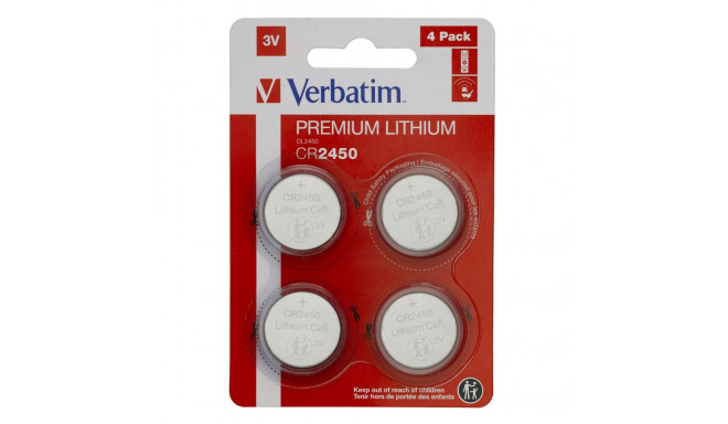 1x4 Verbatim CR 2450 Liitiumpatarei 49535