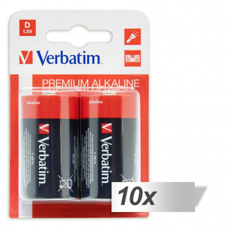 10x2 Verbatim leelispatarei Mono D LR 20 49923