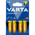 1x4 Varta Longlife Mignon AA LR 6 Patareid