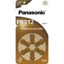 10x1 Panasonic PR 312 Kuulmisaparaadi Patareid Tsink-Õhk 6 tk.