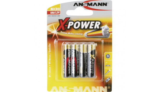 1x4 Ansmann Alkaline Micro AAA LR 03 X-Power