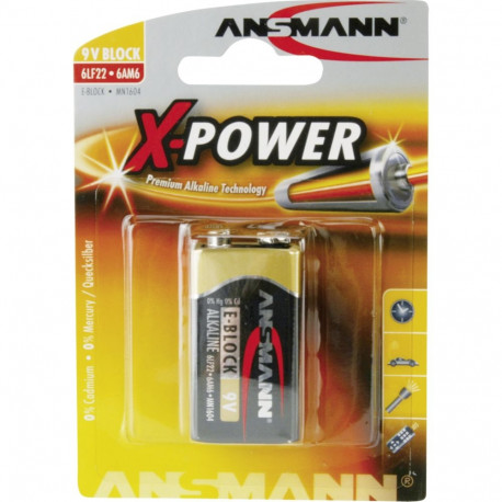1 Ansmann Alkaline 9V block X-Power