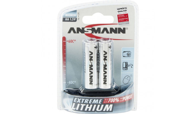 1x2 Ansmann Lithium Mignon AA LR 6 Extreme