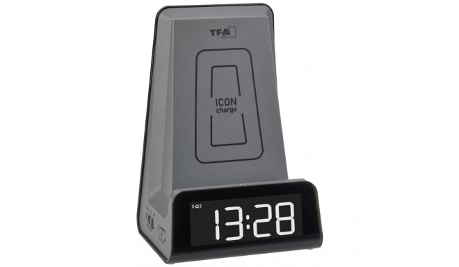 TFA 60.2033.10 ICON Charge digitaalne äratuskell laadijaga