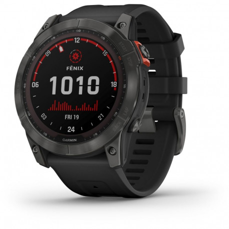 Garmin fenix 7X Solar kiltkivihall musta rihmaga