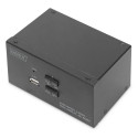 DIGITUS KVM-lüliti 2-pordiline kahe ekraaniga 4K, HDMI