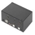 DIGITUS KVM-lüliti 2-pordiline kahe ekraaniga 4K, HDMI