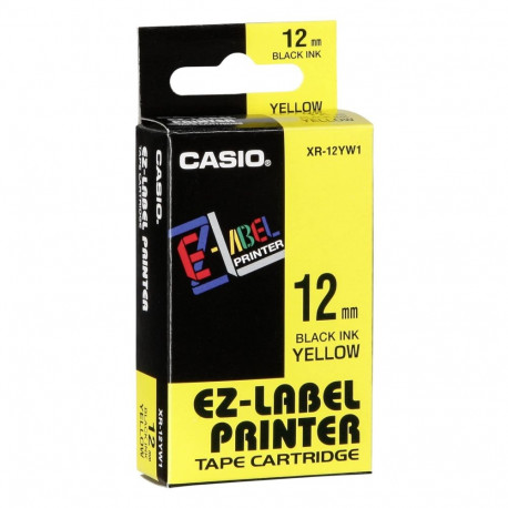 Casio etiketilint XR-12 YW 12mm, must/kollane