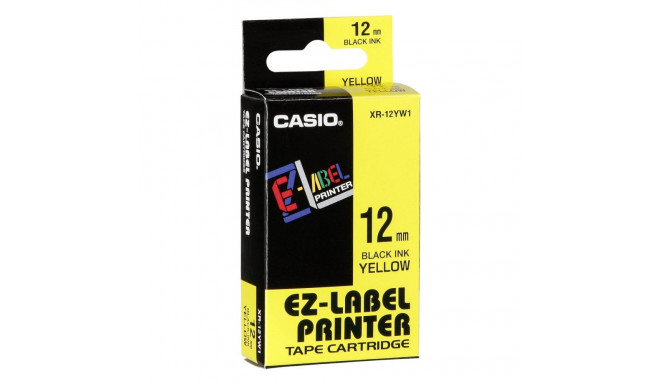 Casio etiketilint XR-12 YW 12mm, must/kollane