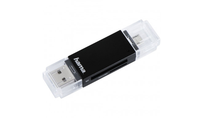 Hama USB 2.0 OTG kaardilugeja basic SD/microSD must