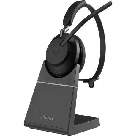 Jabra Evolve2 65 UC mono peak komplekt must BT USB-A + laadimisalus