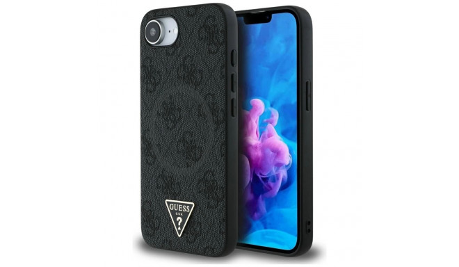 Guess 4G Ring Triangle Logo MagSafe case for iPhone 16e - black
