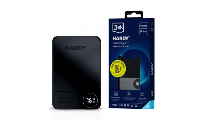 Powerbank 3mk HARDY® MagSynergy Ni+™ 10000 mAh MagSafe QI USB-C Lightning - black