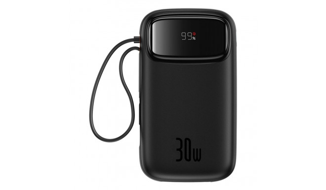 Baseus QPow 2 20000mAh 30W Power Bank with 2 Built-in USB-C Cables - Black