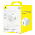 Baseus PowerCombo 7 in 1 Power Strip Cube, 3 AC + 3 x USB-A + 1 x USB-C 20W 1.5 m - white