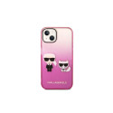 Karl Lagerfeld Gradient Ikonik Karl & Choupette Case for iPhone 14 / 15 / 13 6.1" - pink