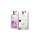 Karl Lagerfeld Gradient Ikonik Karl & Choupette Case for iPhone 14 / 15 / 13 6.1" - pink