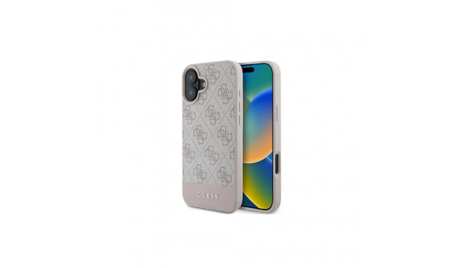 Guess 4G Bottom Stripe Case for iPhone 16 Plus 6.7" - Pink