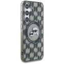 Case Karl Lagerfeld Button Karl&Choupette Heads On KL Pattern MagSafe Samsung Galaxy S25 black