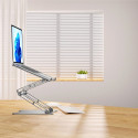 Laptop stand Wozinsky WRS-CPY75DSS aluminum + Free! smartphone stand - silver