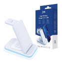3mk Hyper Wireless Charger 3in1 15W inductive charger for smartphone / smartwatch / headphones - whi
