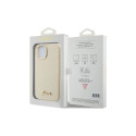 Guess Glitter Glossy Script case for iPhone 15 - gold
