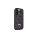 Guess GUHCP14LP4TDSCPK case for iPhone 14 Pro - black Crossbody 4G Metal Logo
