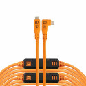 TetherPro Optima 10G USB-C, 9.4m, Straight to Right, Orange