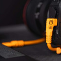 TetherPro Optima 10G USB-C, 4.6m, Straight to Right, Orange