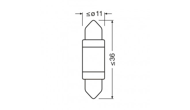 12V LED C5W 36mm 6000K 0,6W SV8.5-8 1tk