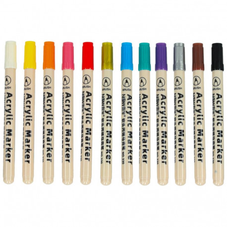 Akrüül kangas markerid kivi marker pliiatsid DIY veekindel markerid 12 tk.
