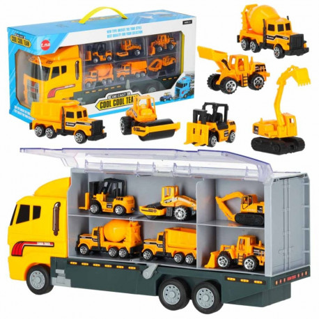 Transporter veoauto TIR kaatri + metallist autod ehitusmasinad