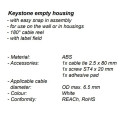 Keystone empty box for 1x Keystone with easy snap-on assembly