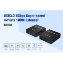 PremiumCord 4-port USB 3.0 Extender Adapter via Cat5e/Cat6 up to 100m