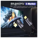 PremiumCord USB4™ Gen 3x2 40Gbps 8K@60Hz 240W Thunderbolt 3 angled cable 1.2m