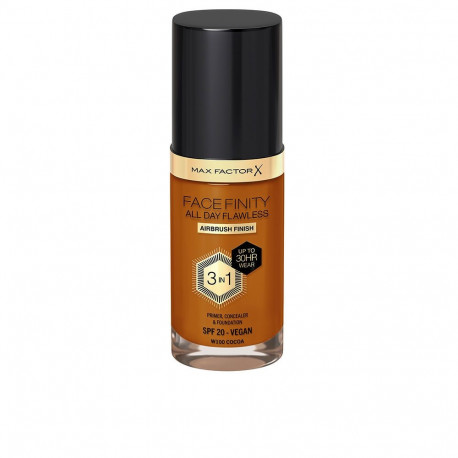 Max Factor jumestuskreem #100 FACEFINITY ALL DAY FLAWLESS 3 IN 1 30ml, kakao