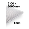 Greenhouse multiwall sheet / clear polycarbonate 2100x6000mm - 6mm, 3pcs.