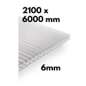 Šiltnamio daugiasienis lakštas / skaidrus polikarbonatas 2100x6000mm - 6mm, 6vnt.