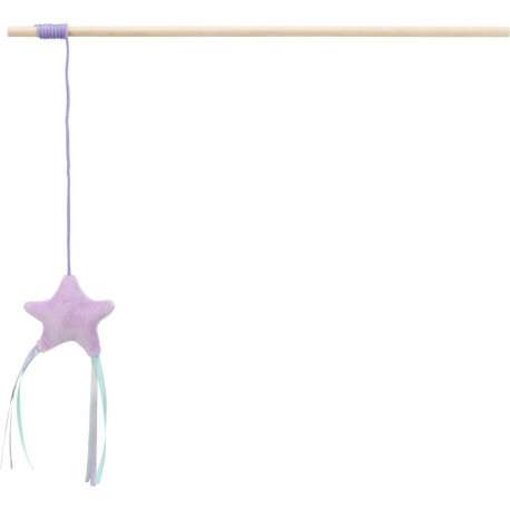 Junior playing rod with star, plush wood, 40 cm