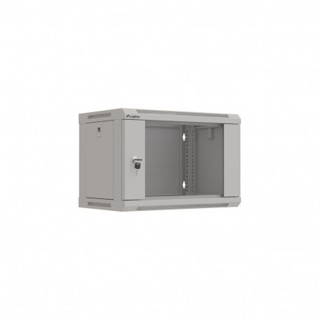 RACK CABINET 19" WALL-MOUNT 6U/540X350 (FLAT PACK) WITH GLASS DOOR GREY LANBERG