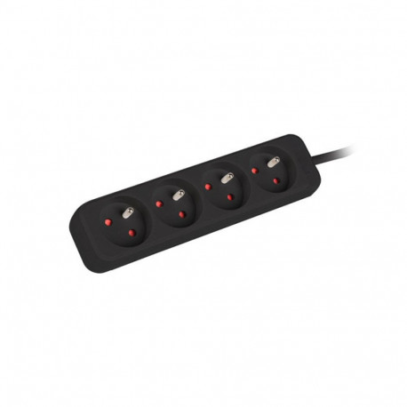 POWER STRIP LANBERG 1.5M 4X FRENCH OUTLETS QUALITY-GRADE COPPER CABLE BLACK
