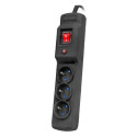 SURGE PROTECTOR ARMAC MULTI M3 3M 3X FRENCH OUTLETS BLACK