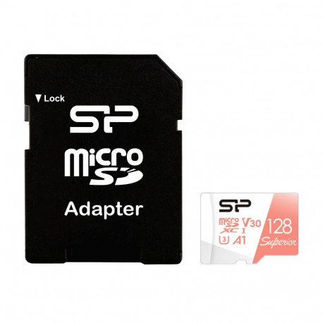 Silicon Power mälukaart microSDXC 128GB Superior Pro 100MB/s V30 + adapter